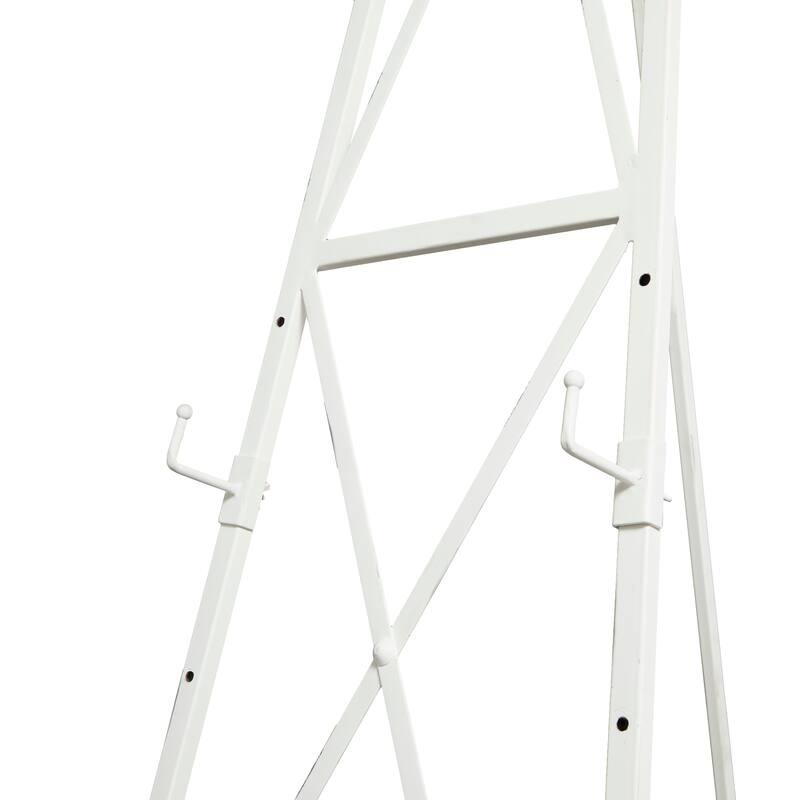 White Metal Tall Adjustable 3 Tier Display Easel with Chain Support