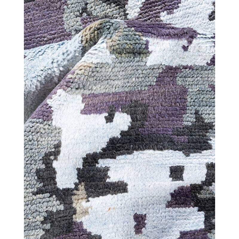 Modern One-of-a-Kind Handmade Area Rug - Gray, 7' 10" x 10' 3" - 7' 10" x 10' 3"