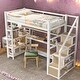 preview thumbnail 1 of 7, Modern 3 In 1 Design Twin Size Loft bed With Staircase,Built-in Desk And Storage Shelves for Bedroom White