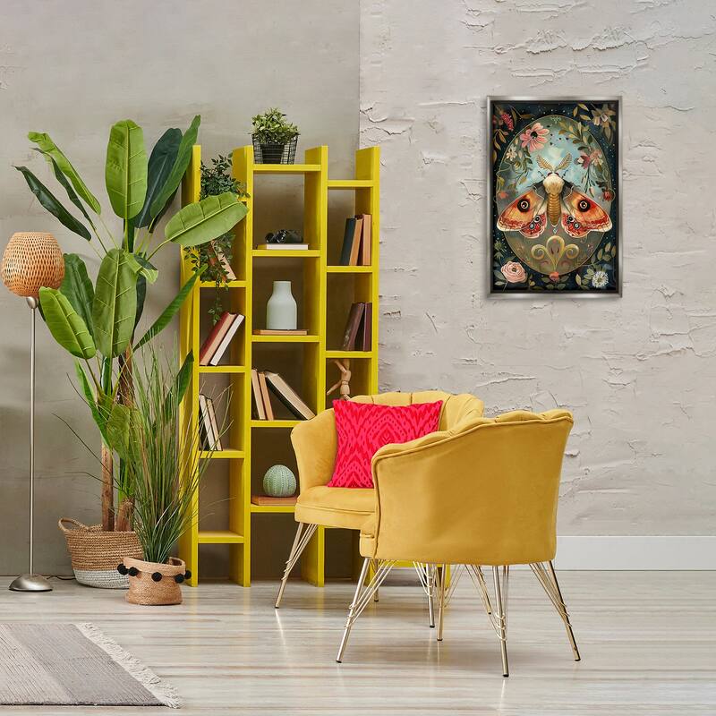 Stupell Ornate Bordered Victorian Moth Framed Floater Canvas Wall Art Design By The Dutch Lady