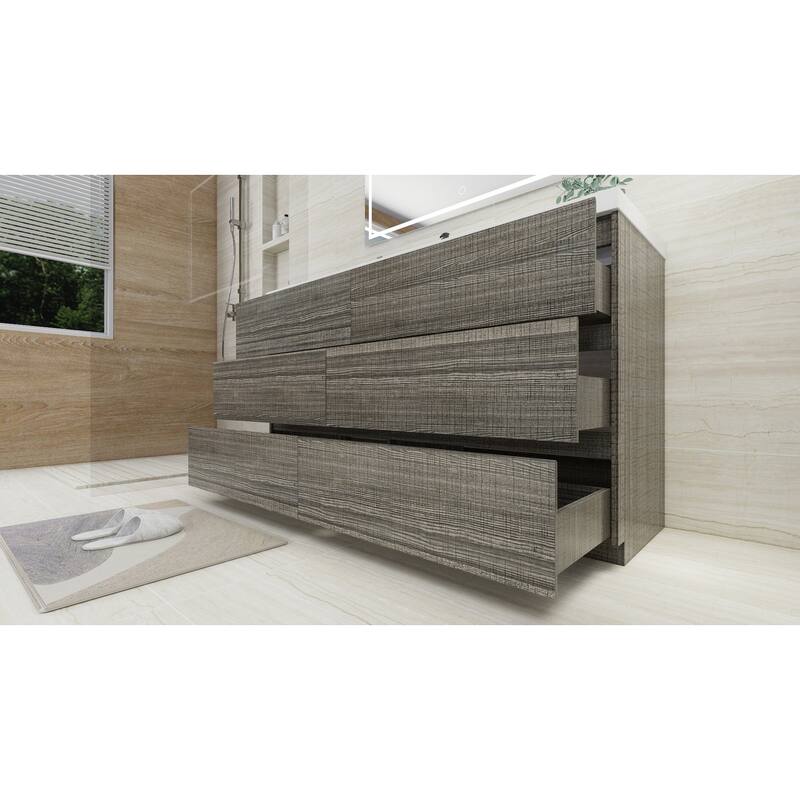 Aron 60'' Freestanding Vanity with Left Single Sink