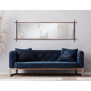 Allan Andrews Rectangular Dressing Mirror with Rebar Textured Iron Frame - 70"H x 24"W