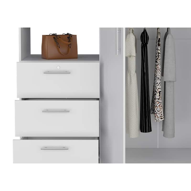 3 Drawers Armoire, Double Door, 3-Tier Shelf