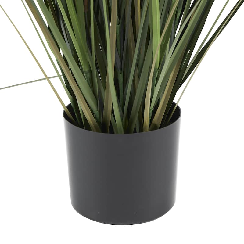 Faux Foliage Onion Grass Tall Artificial Plant with Black Plastic Pot - Green - Roche River Decor