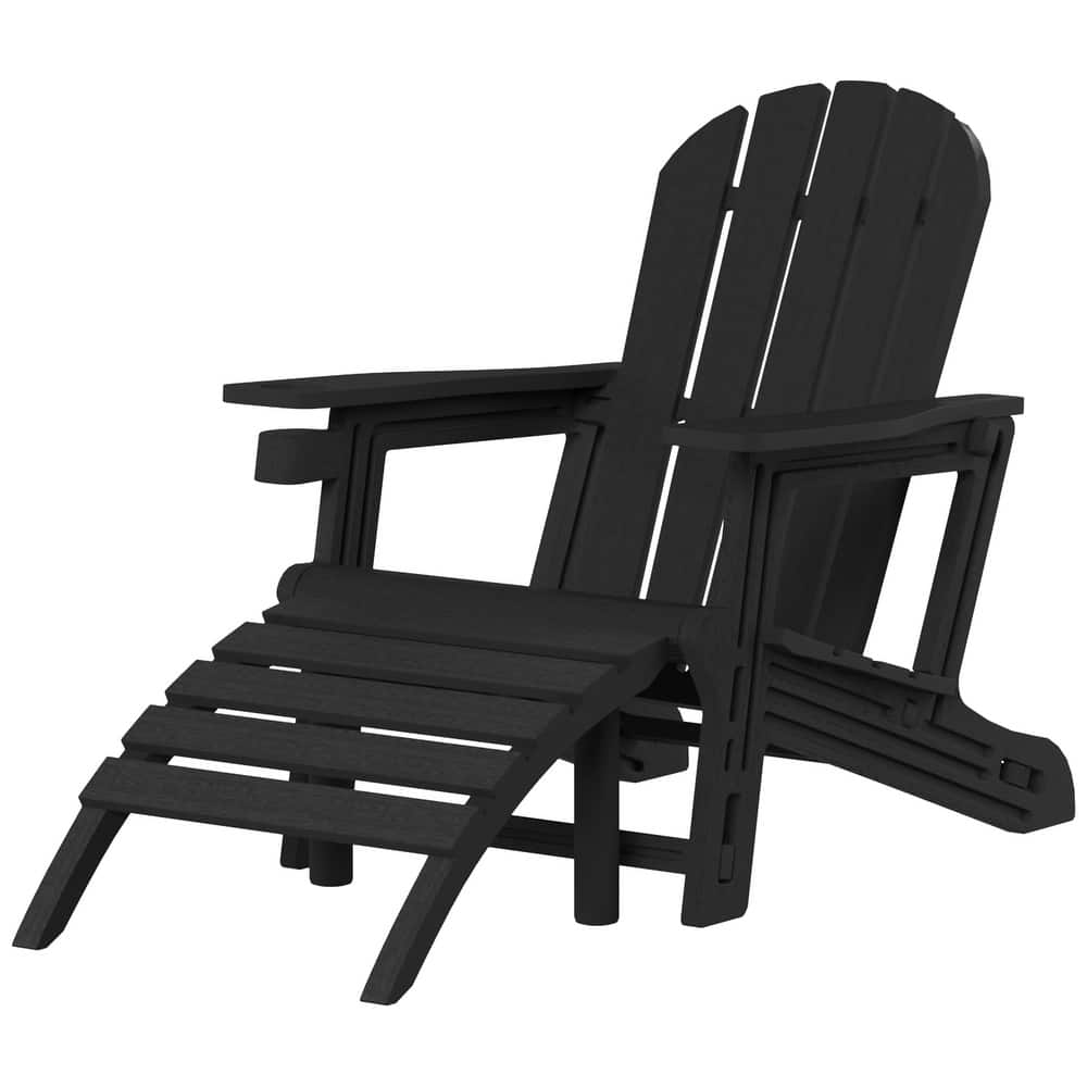 Coastline Outdoor Poly Adirondack Chair with Ottoman