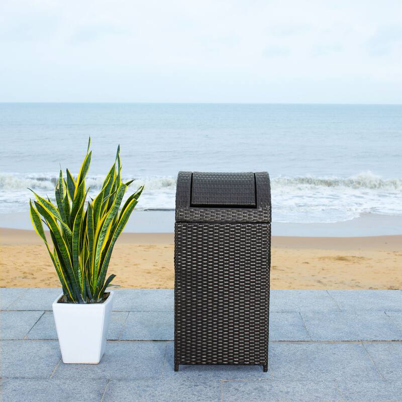 SAFAVIEH Outdoor Mazeli Trash Bin (Fully Assembled)