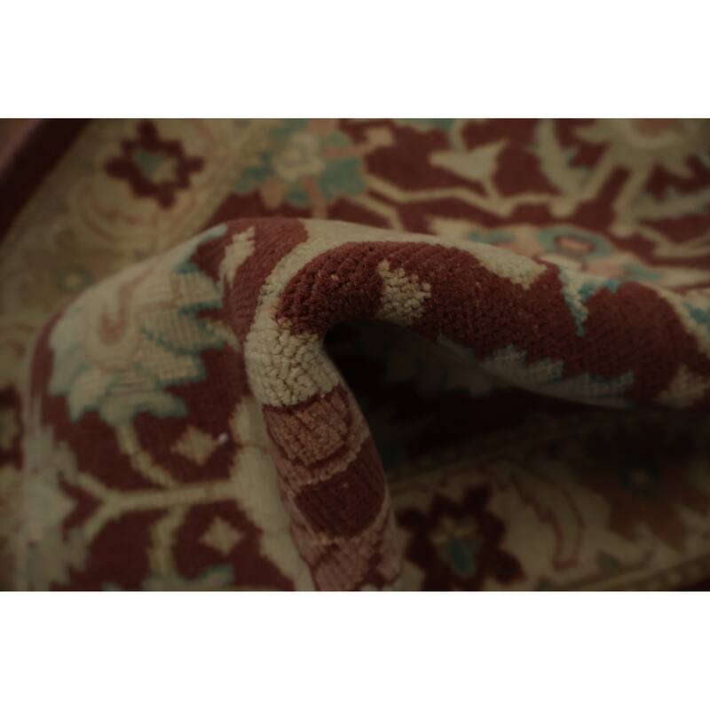 Hand Knotted Oriental 100% Wool Carpet Traditional All-Over Red Ziegler Area Rug - 3' 9'' X 2' 1''