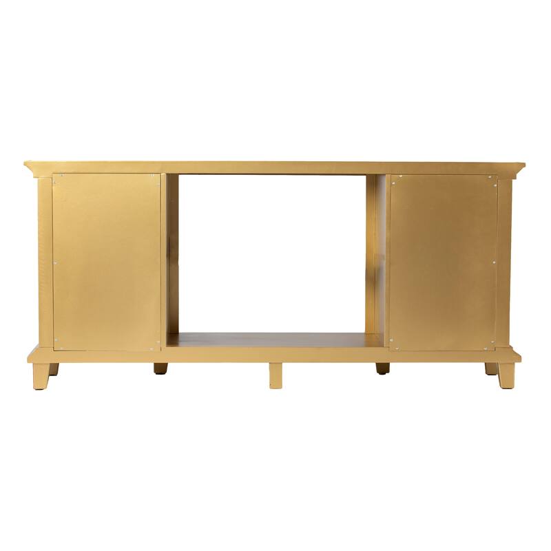 SEI Furniture Talmar Mirrored Fireplace Media TV Stand for TV's up to 62"