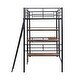 preview thumbnail 28 of 26, Modern Twin Size Metal Loft Kids Bed with Built-in Desk,Ladder,Guardrail and Storage Shelves
