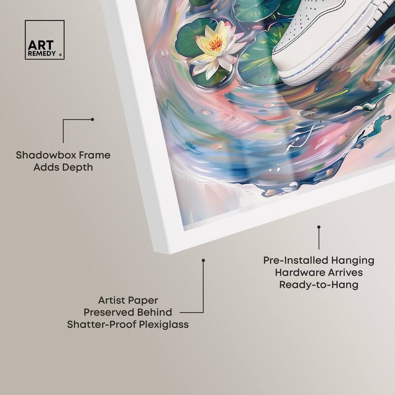 Lilypads Sneaker Splash Shadowbox by Art Remedy
