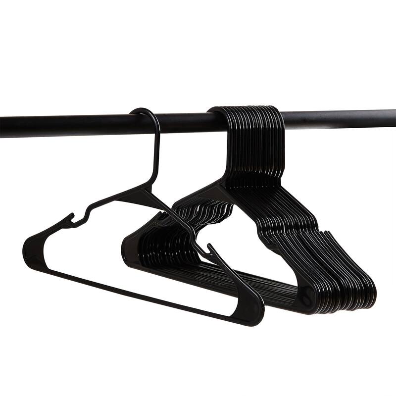 Javlergo 25/50 Pack Plastic Hanger, Space Saving Sturdy Heavy Duty Clothing Notched Hangers