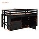 preview thumbnail 32 of 38, Twin Size Wooden Low Loftbed Frame with 4 Drawers & Shelves