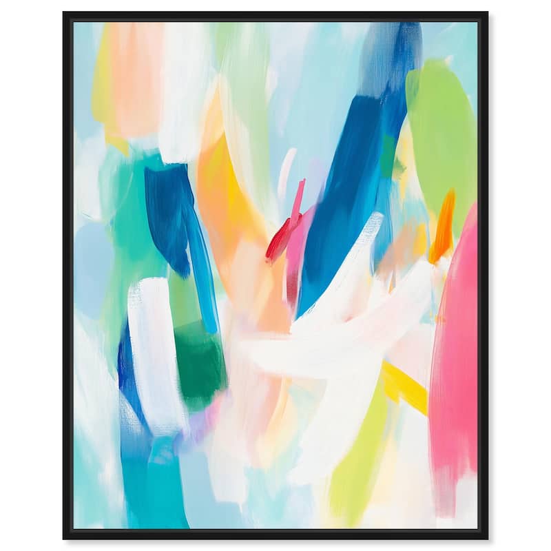 Whirlwind of Color II Canvas by Art Remedy - 16" x 20" - Black