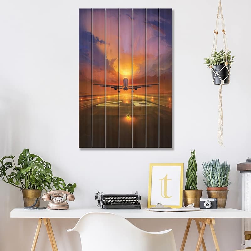 Last Flight Print On Wood by Artem Rhads Chebokha - Multi-Color