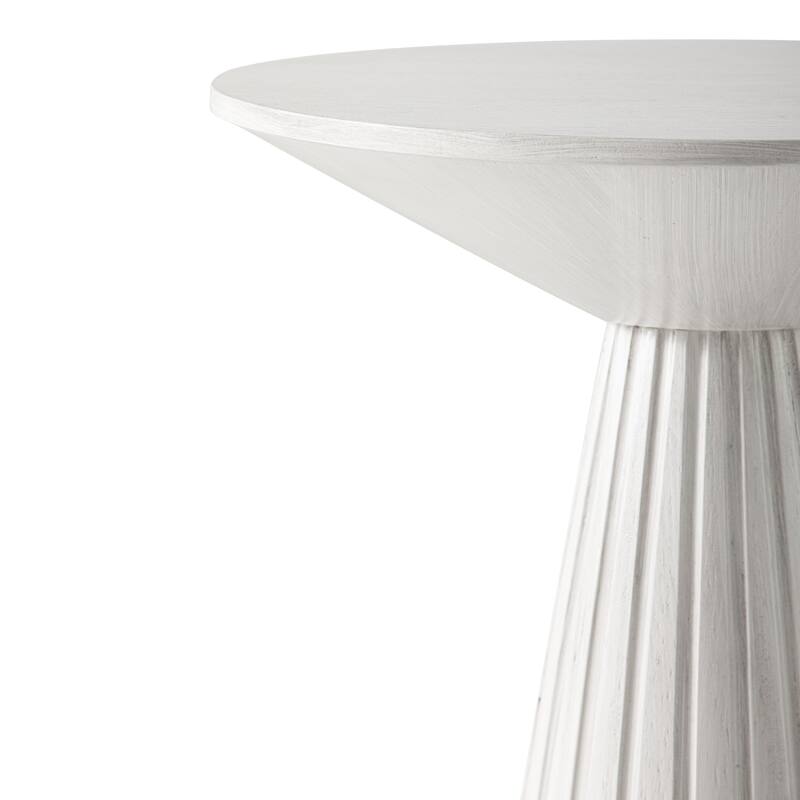 COZAYH Farmhouse Pedestal End Table, Round Martini Table Wood Plant Stand Rustic Small Drink Table for Living Room, Bedroom