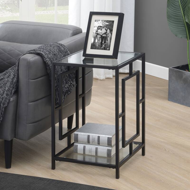 Convenience Concepts Town Square Chrome End Table with Shelf