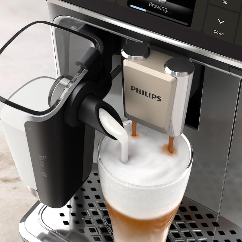Philips 5500 Fully Automatic Espresso Machine with LatteGo Milk Frother, Grey Chrome