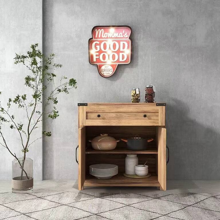 Double Barn Door Accent Cabinet