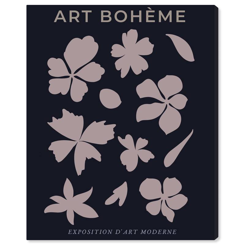 Wynwood Studio Canvas Floral and Botanical Noir Boheme Petals Black and Modern & Contemporary Wall Art Canvas Print