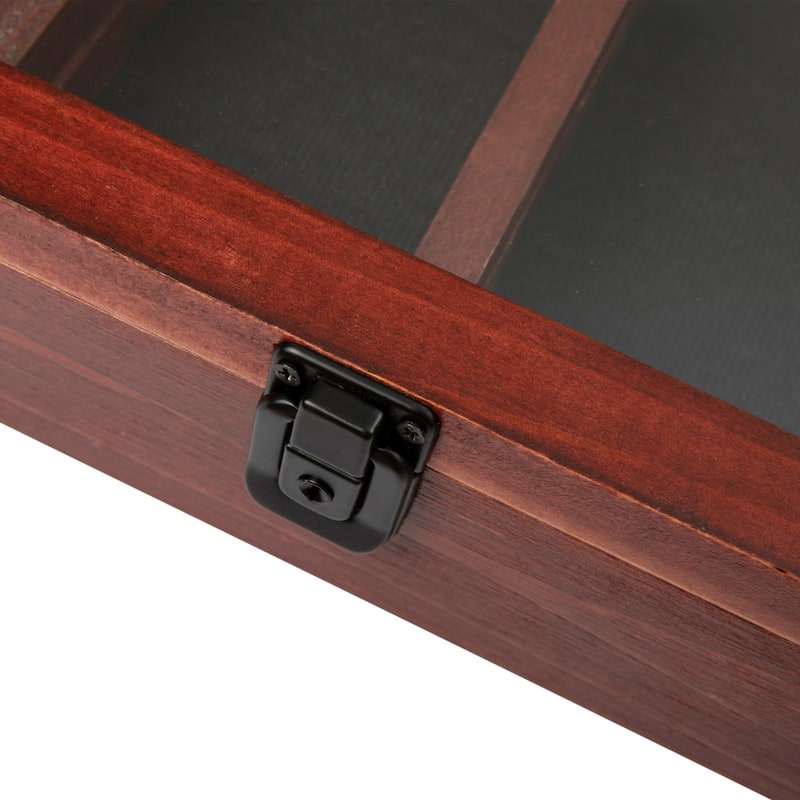 Wooden Medals Display Case with Removable Shelves