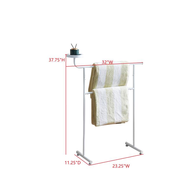 Chase Collection Black Metal & Wood Valet Stand with Storage Tray