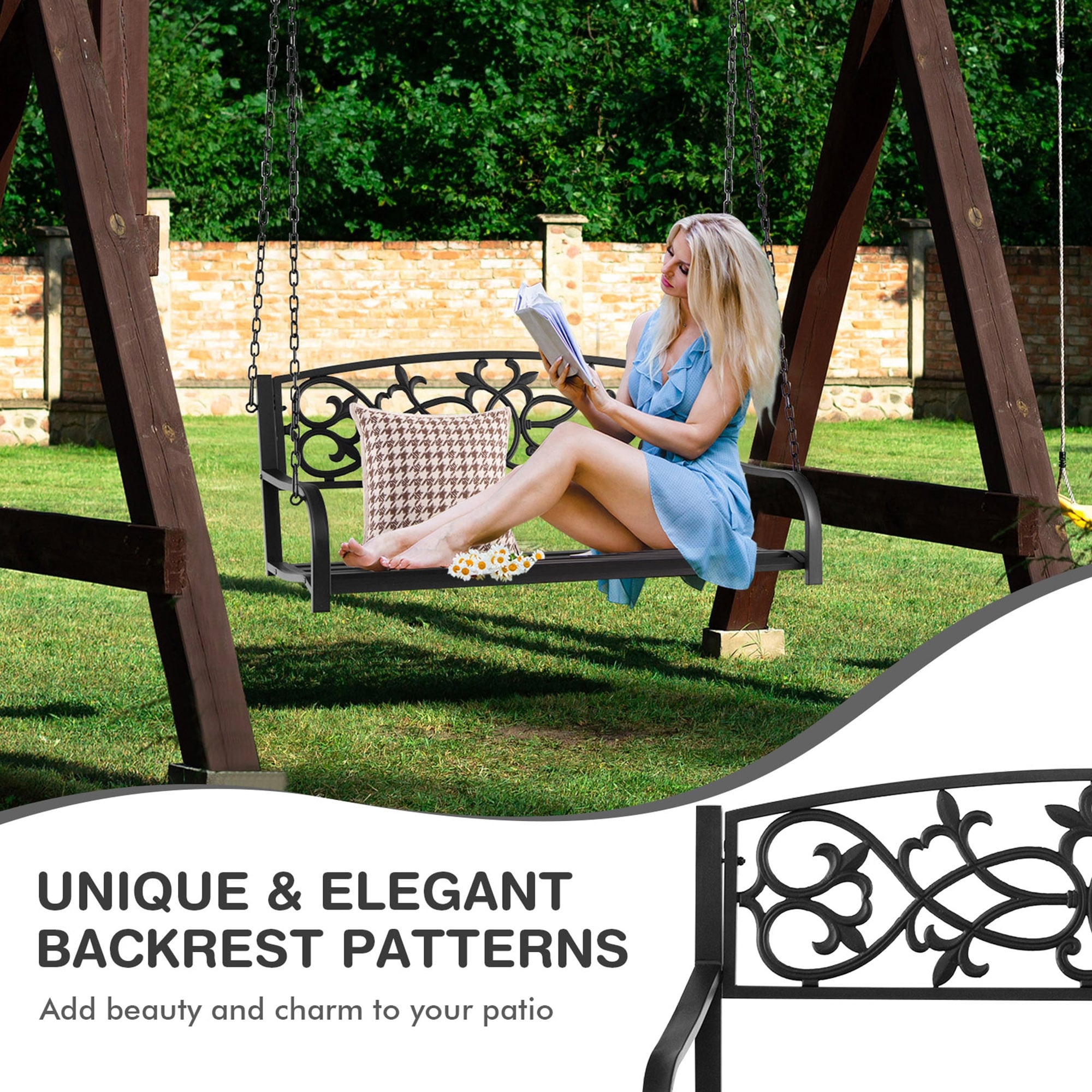 Metal hanging porch clearance swing