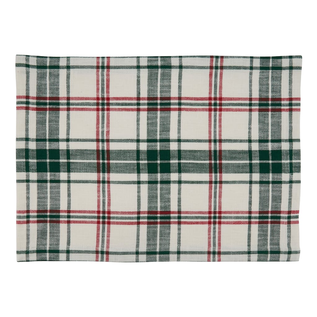 Cloth Placemats With Plaid Design (Set of 4)