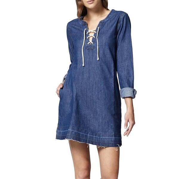 womens denim shift dress