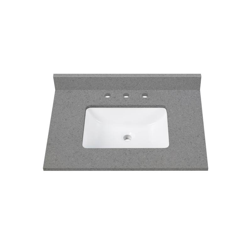 Avanity Quartz Vanity Top with Rectangular Undermount Sinks - 31" Single Sink - Contrail Matte