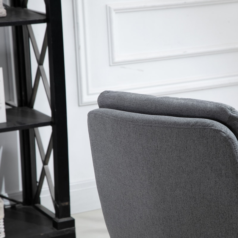 Vinsetto Leisure Office Chair with Double Thick Padded Backrest, Soft Cushioned Seat and 5 Castor Wheels, Grey