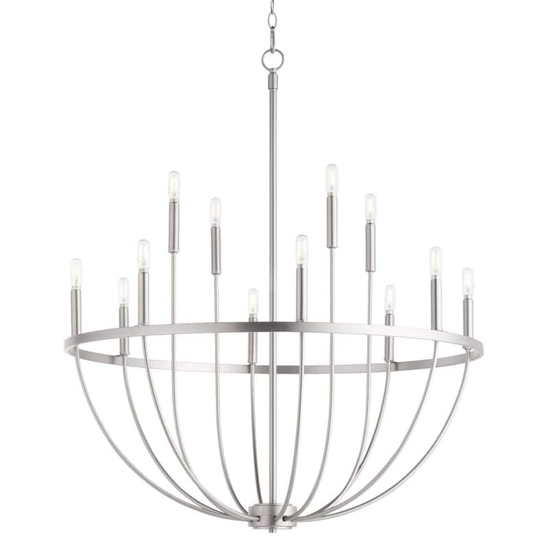 Quorum International 6374-12 Tribute 12 Light 34" Wide Ring Chandelier - Satin Nickel