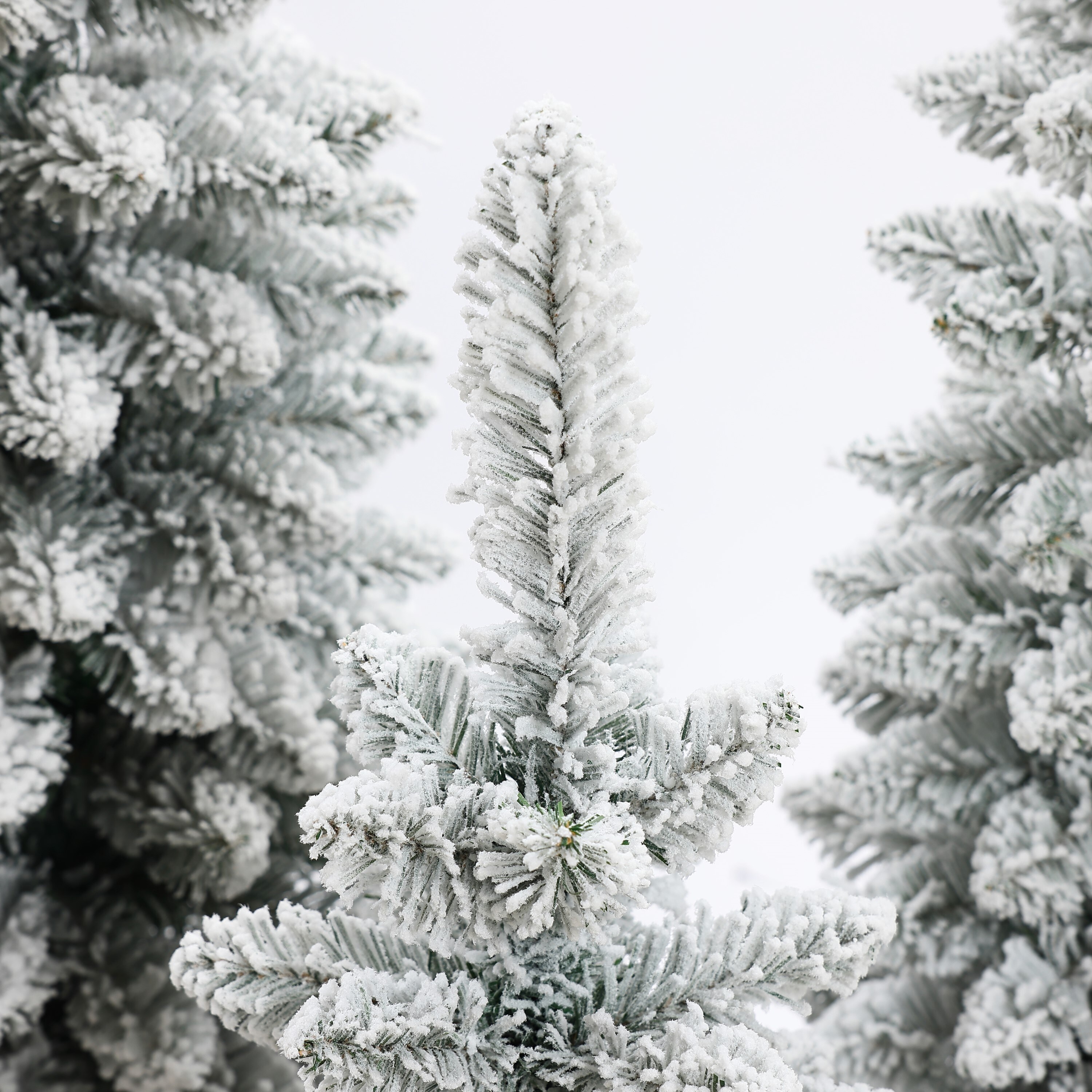 Set of 3 Snow-Flocked Christmas Trees with Metal Pots - 60