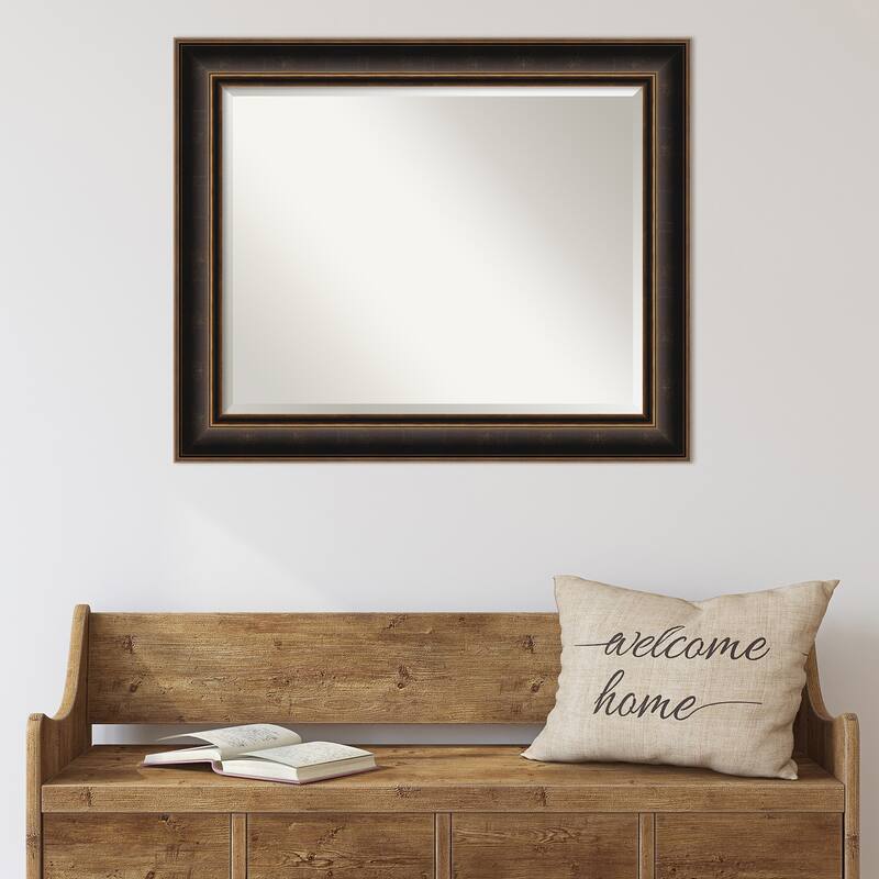 Villa Oil Rubbed Bronze Beveled Wood Framed Wall Mirror - Villa Oil Rubbed Bronze