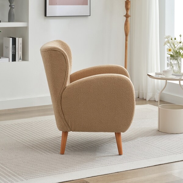 Wingback Chair Accent Camel Club Chair Reading Lounge Sofa Seating