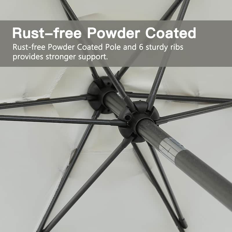 7.5ft * 7.5ft Patio Umbrella with Crank and Push Button Tilt,Outdoor Table Market Umbrella with Aluminum Pole - Dark Green
