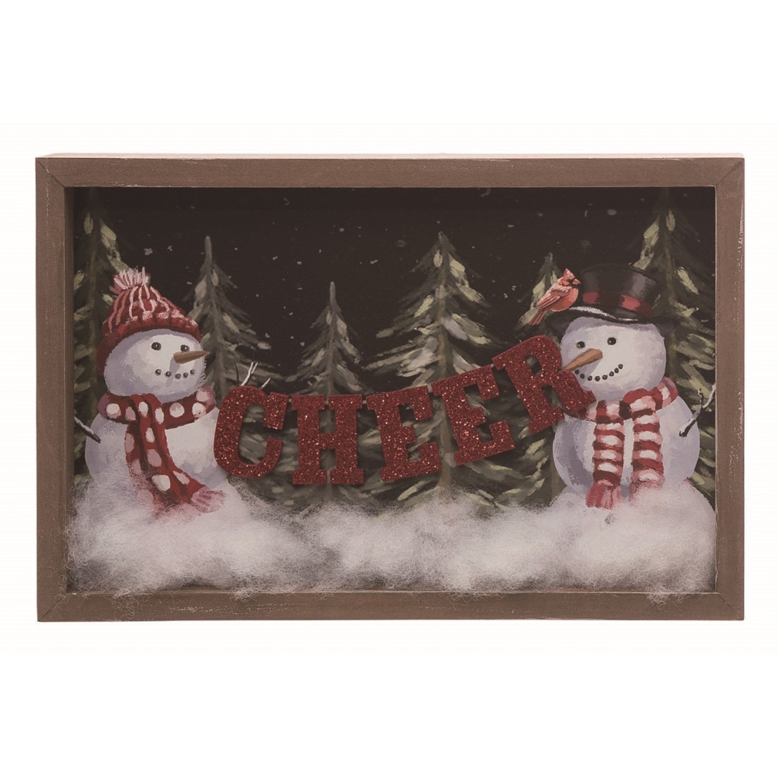 Wood Black Christmas Glitter Joy Block Decor