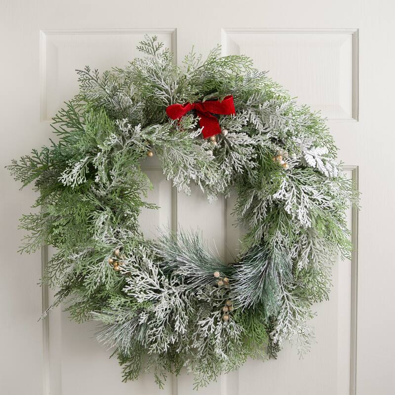 Real Touch™ Cedar and White Pine Artificial Christmas Wreath - 30" - Unlit