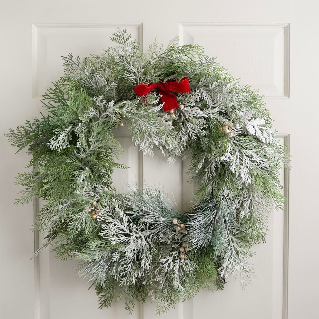 Real Touch™ Cedar and White Pine Artificial Christmas Wreath - 30" - Unlit