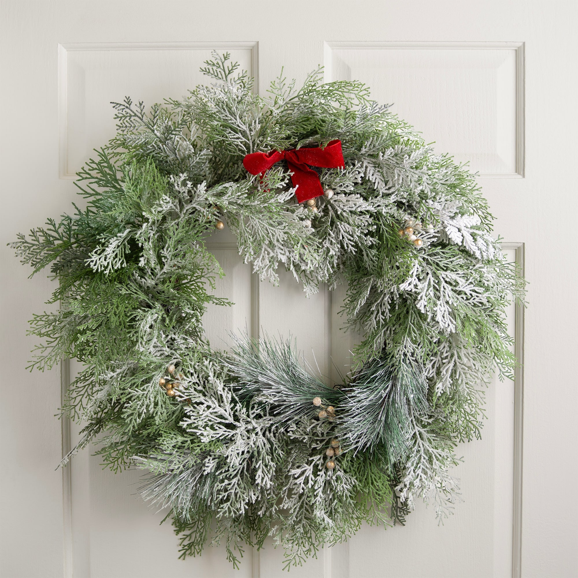 Real Touch™ Cedar and White Pine Artificial Christmas Wreath 30" Unlit