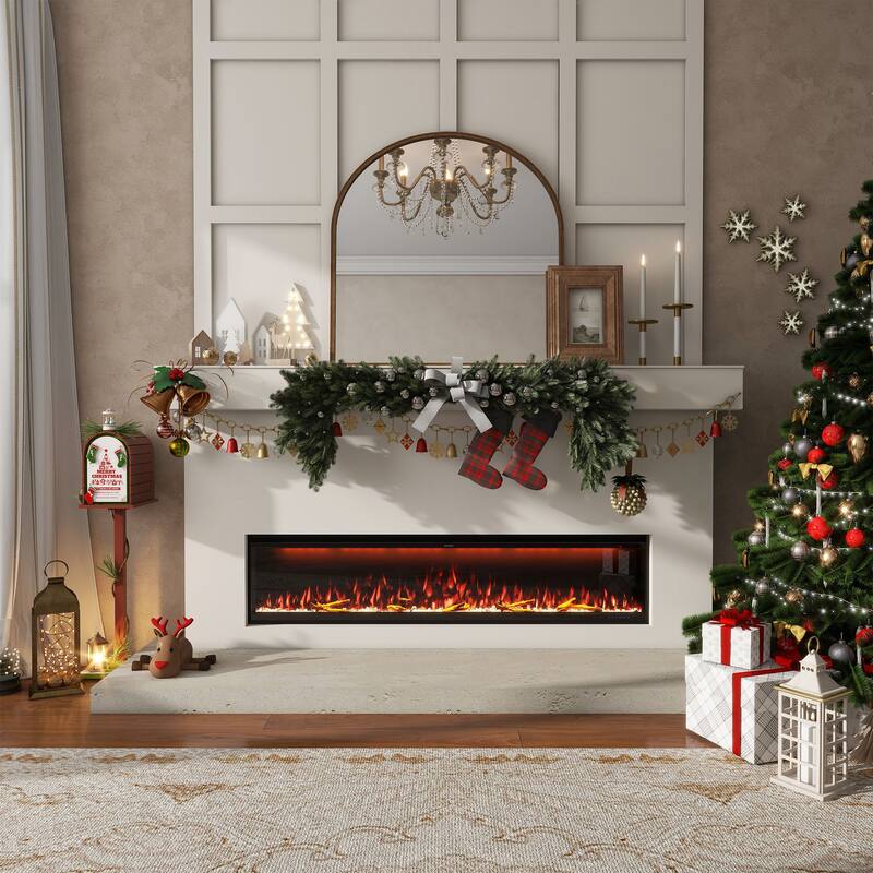 Clihome 42-88 INCH Recessed Wall-Mounted Intelligent Control Electric Fireplace