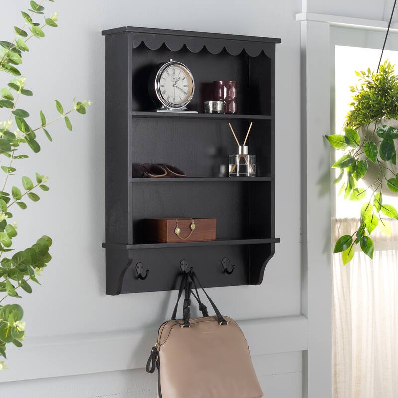 SAFAVIEH Home Haven 3 Hook Wall Rack - 19"W x 5"D x 26"H