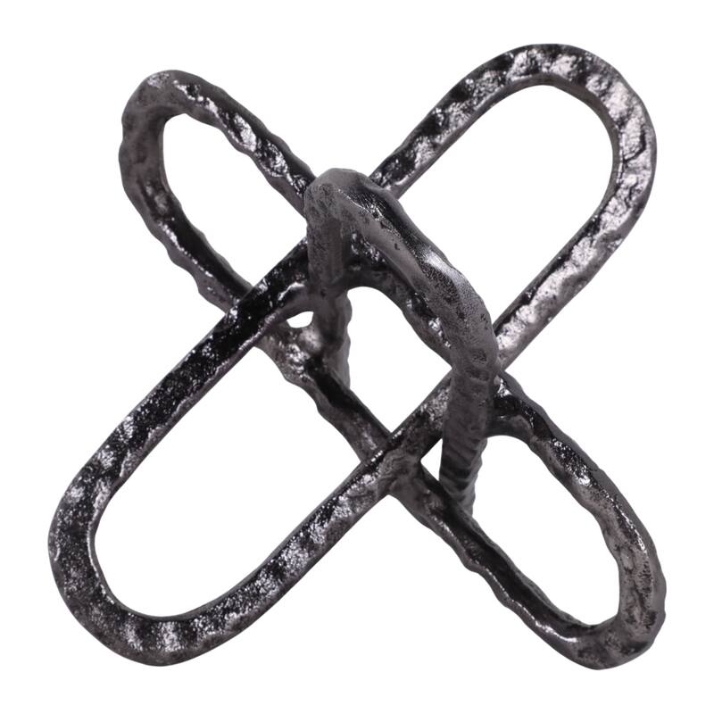 Contemporay Metal Round Edge Jack Decorative Object - 9.0"