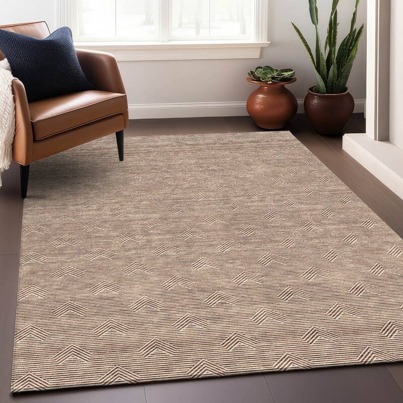 Premium Washable Super Soft Modern Arrow Mayfield Rug - Paprika - 8' x 10'