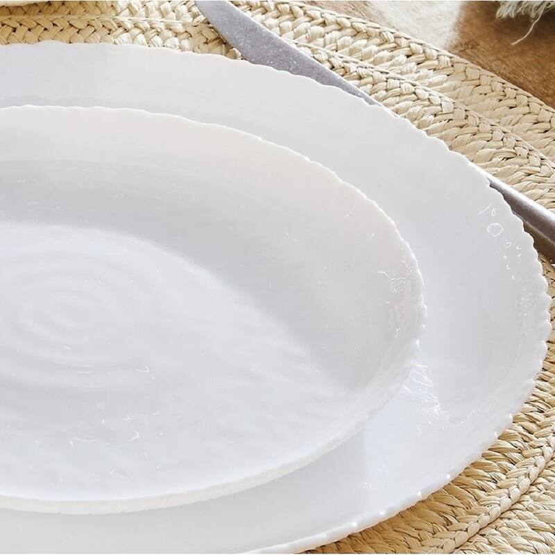 Luminarc Ammonite White Glass Dinnerware Set of 19 for 6