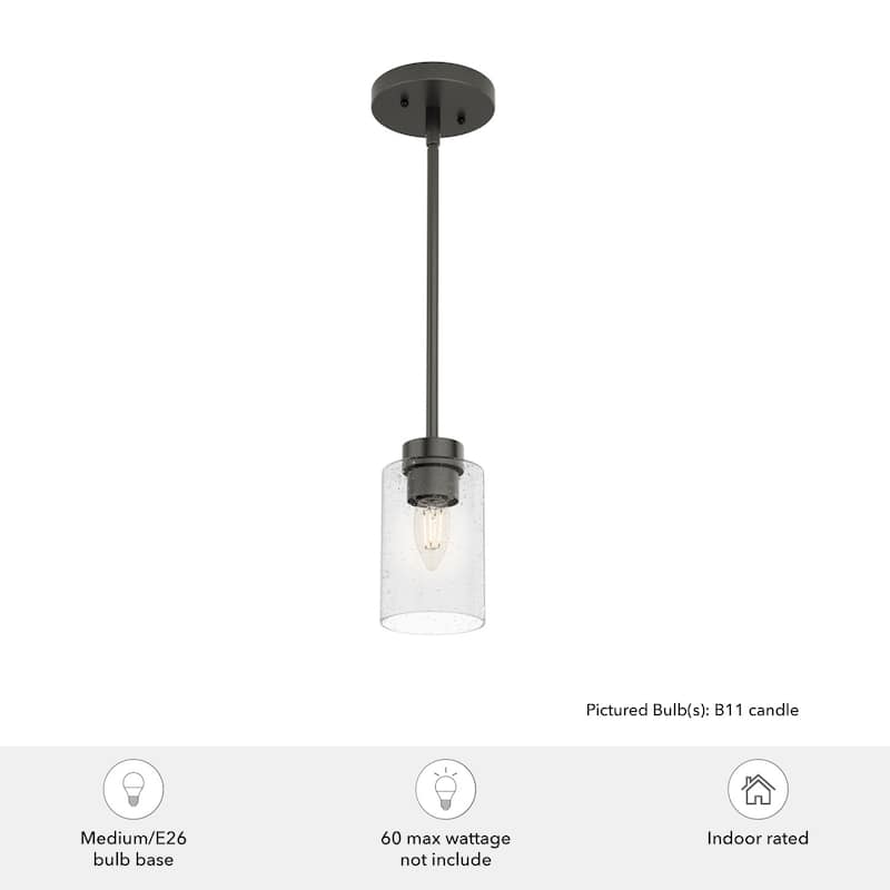 Hunter Hartland 1-Light Mini Pendant - Kitchen Island, Dining Room, Bedroom - Farmhouse, Industrial