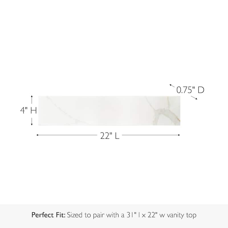 Design House Calesco Calacatta Quartz Bathroom Vanity Top and Side Splash Kit - N/A