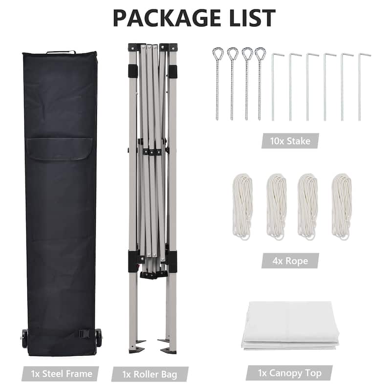 Ainfox 10x20 Heavy Duty Pop up Canopy Tent,Outdoor Shade Instant Folding Event Gazebo with Wheeled Bag