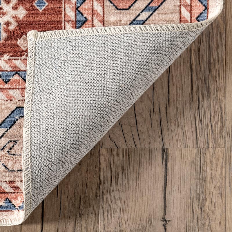 Nuloom Órla SpinClean Tribal Bordered Machine Washable Area Rug