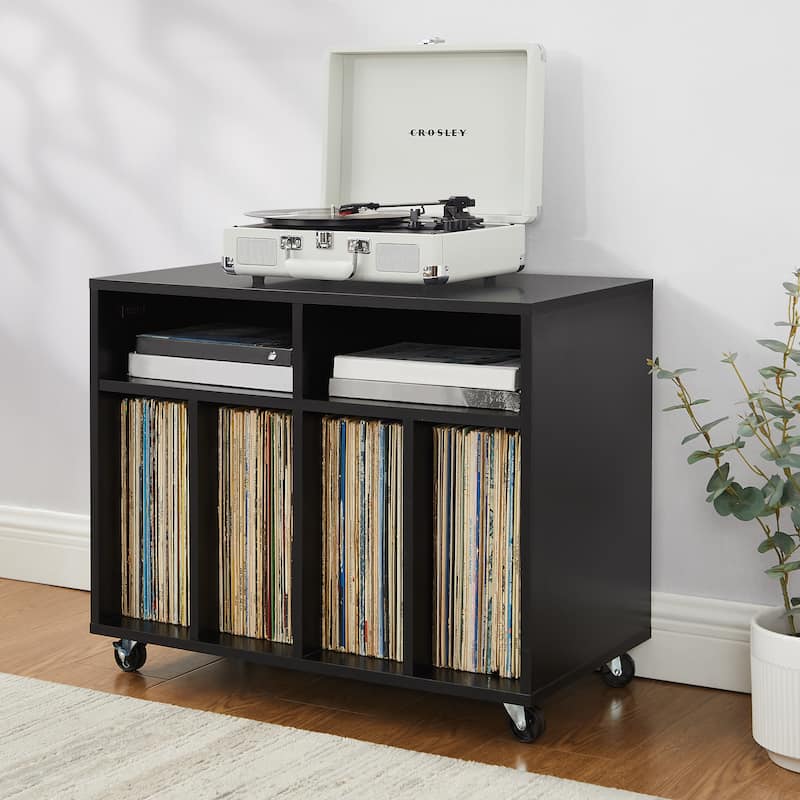 Crosley Carlo Rolling Record Storage Console