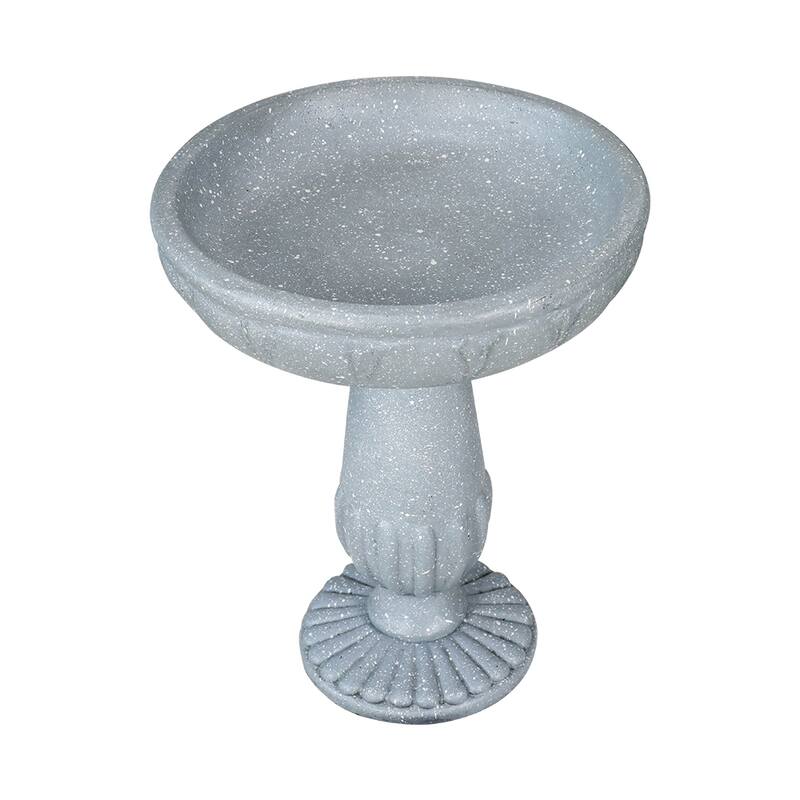 21.2 Inch Tall Handmade Concrete Birdbath Elegant Outdoor Garden Decor